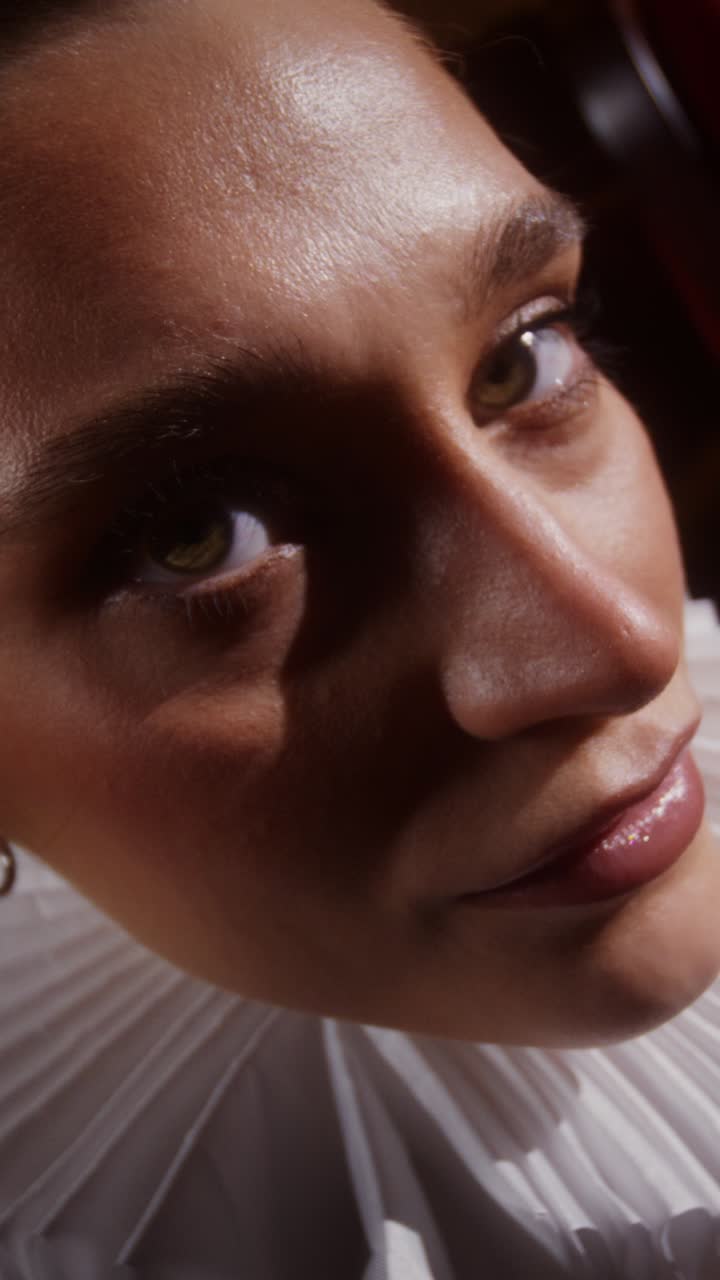 Close-up Portrait of a Woman with Elegant Makeup