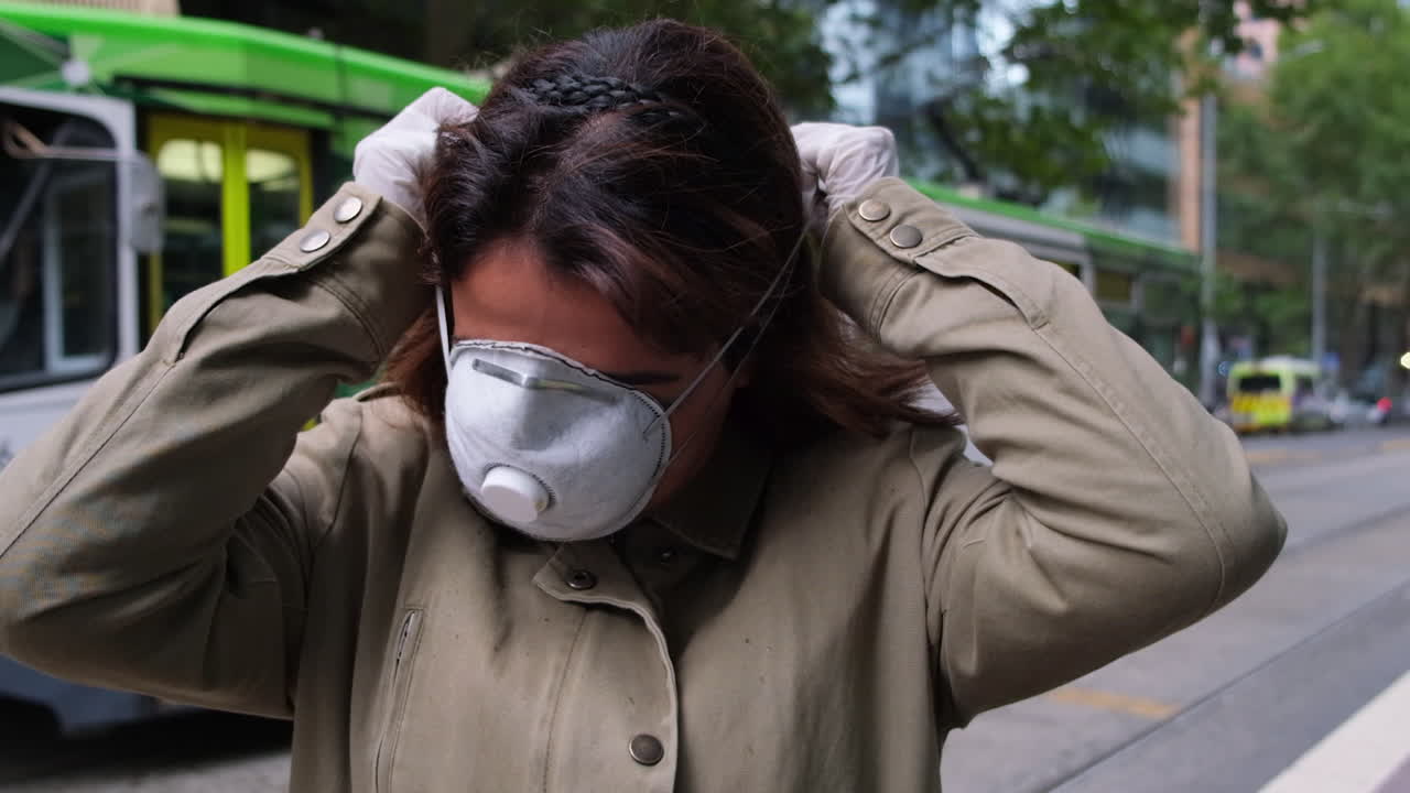 aplicación y ajuste de máscara respirador covid19 coronavirus