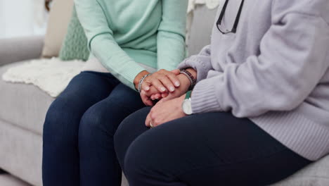 Senior-woman,-friends-and-holding-hands