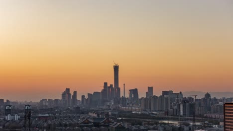 beijing cbd sunset time lapse