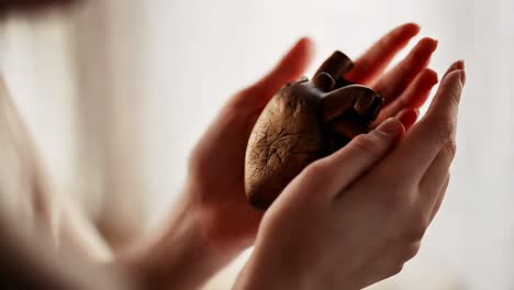 hands holding a cracked heart