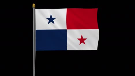 loop video of panama flag  fluttering in the wind, slow motion video of 4k , with alpha channel