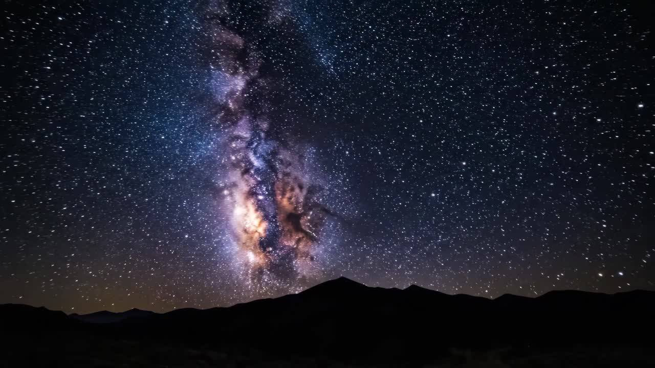 Milky Way over Mountains at Night