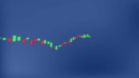 animación del procesamiento de datos financieros sobre un fondo azul
