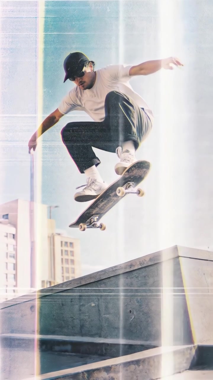 Skatista Realizando Manobra Ollie em Praça Urbana