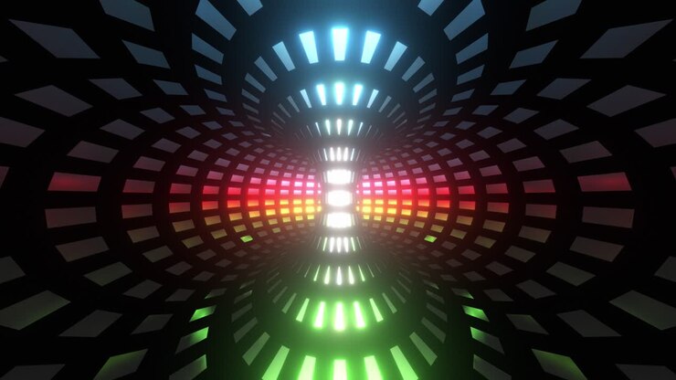 Abstract Colorful LED Tunnel Visuals