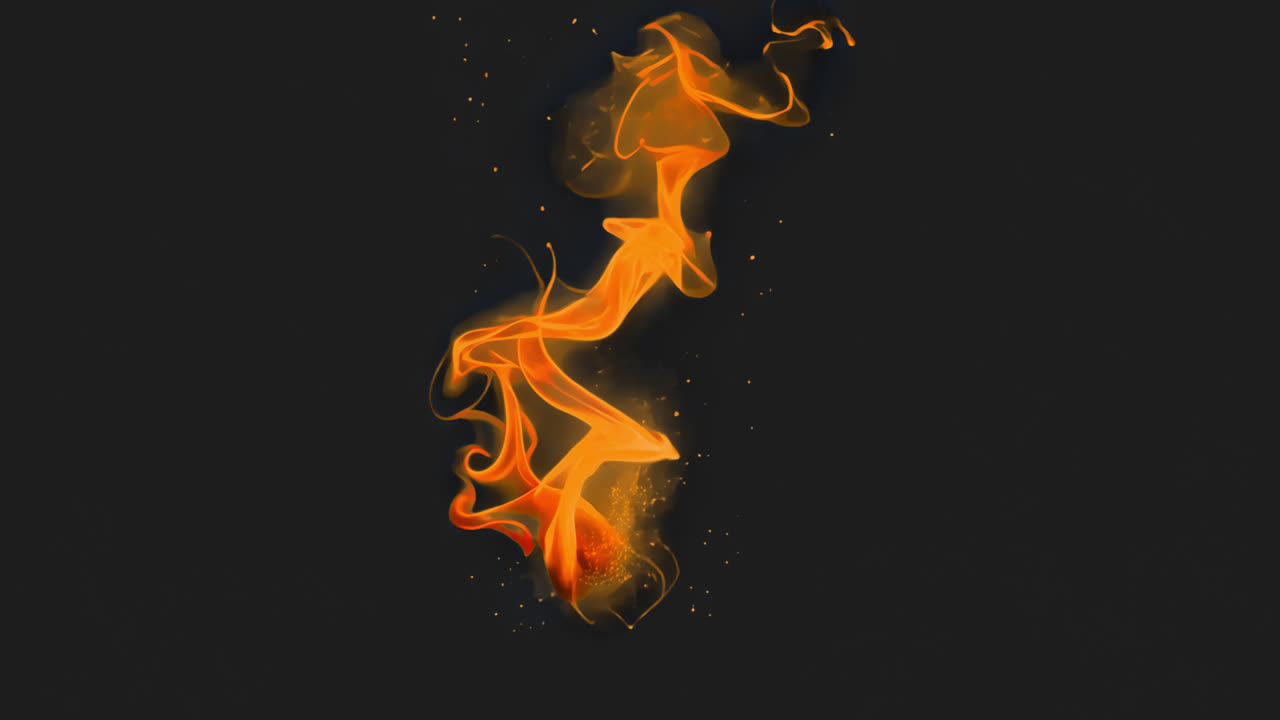 Burning fire animated overlay, transparent 4K video, alpha channel, ProRes 4444