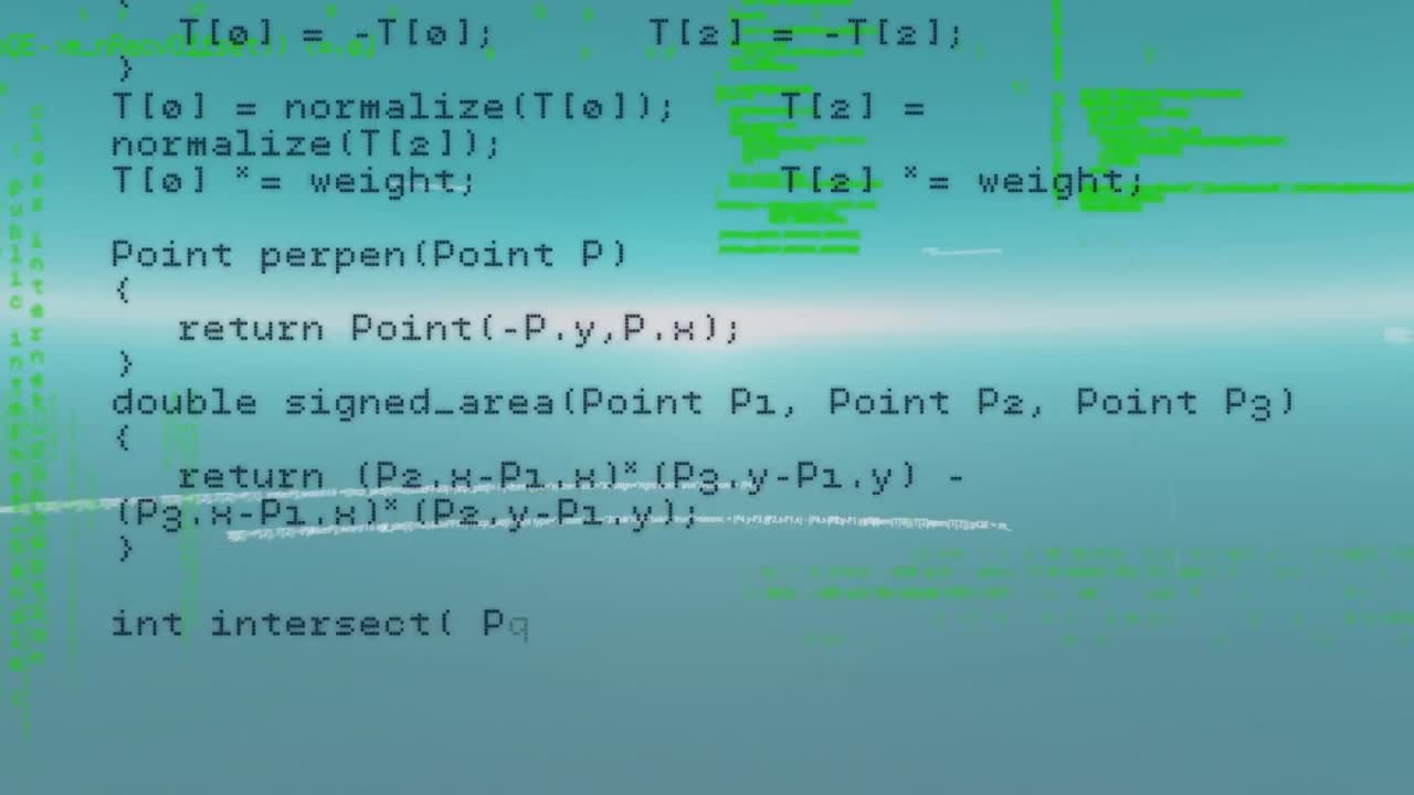 회색 배경에 대한 데이터 처리와 함께 화면의 디지털 애니메이션