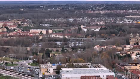 aerial drone view of salamanca, spain in autumn