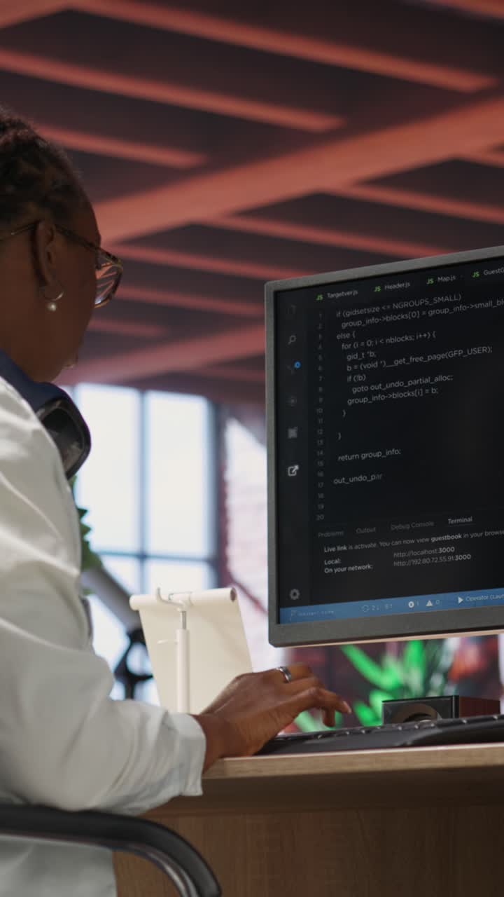 Vertical video Teleworking programmer using computer for artificial intelligence computing
