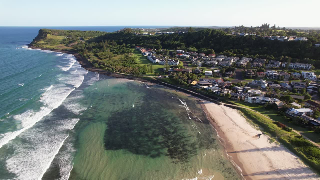 Lennox Headland With Beach In NSW, Australia - Drone Shot