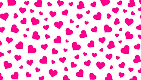 pink heart valentine's day pattern pop up loop animation 4k on white background