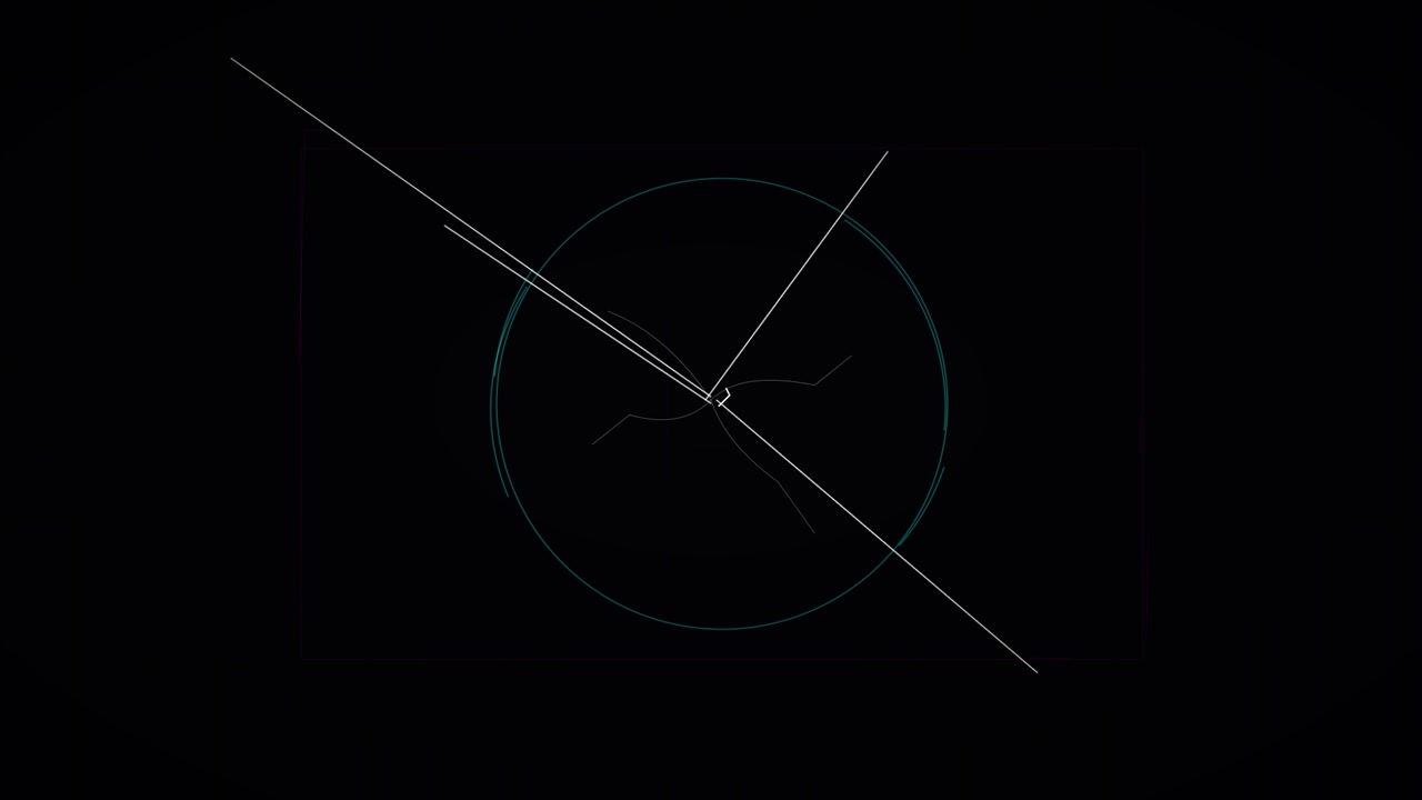 Abstract Minimalist Geometric Motion Graphic with Rotating Lines and Circle