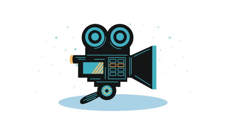 ilustración de una cámara de cine de época