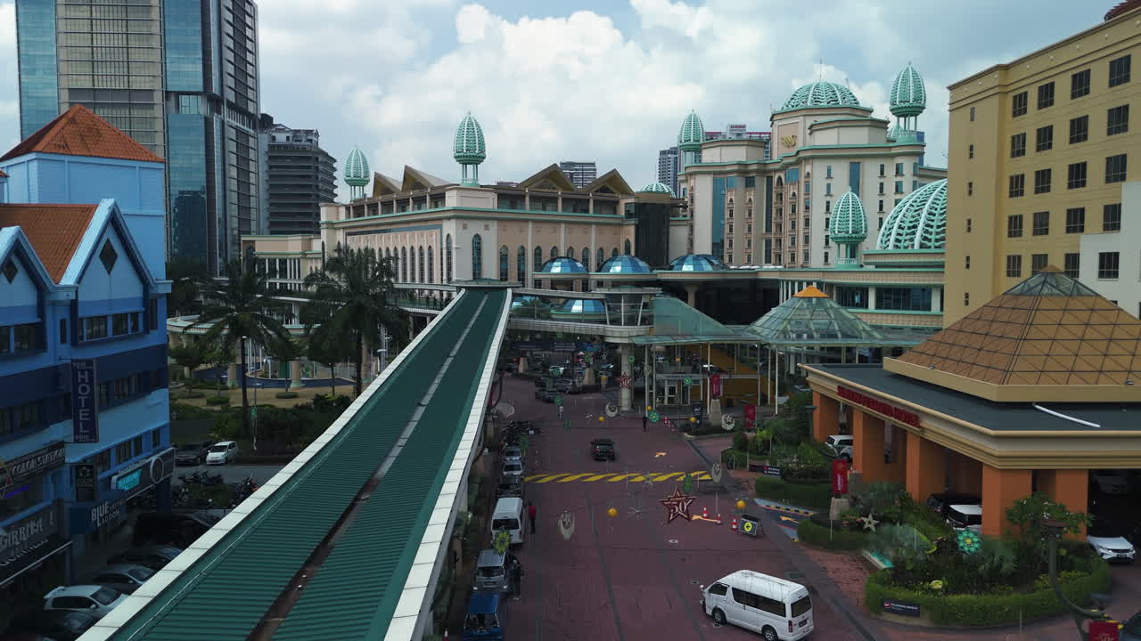 Aerial view over the Sunway city area, sunny day in Kuala Lumpur, Malaysia