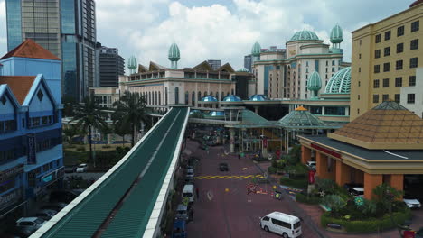 aerial view over the sunway city area, sunny day in kuala lumpur, malaysia