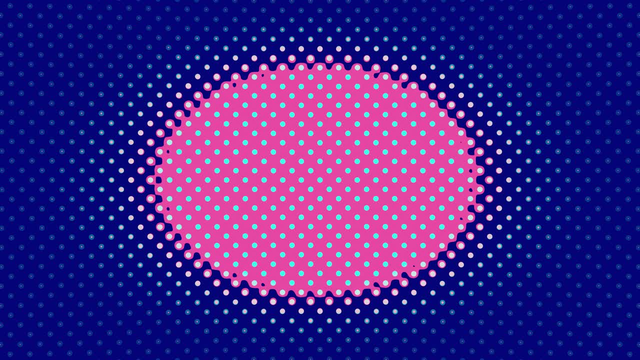 Motivo astratto a punti mezzatinta con cerchio rosa pulsante