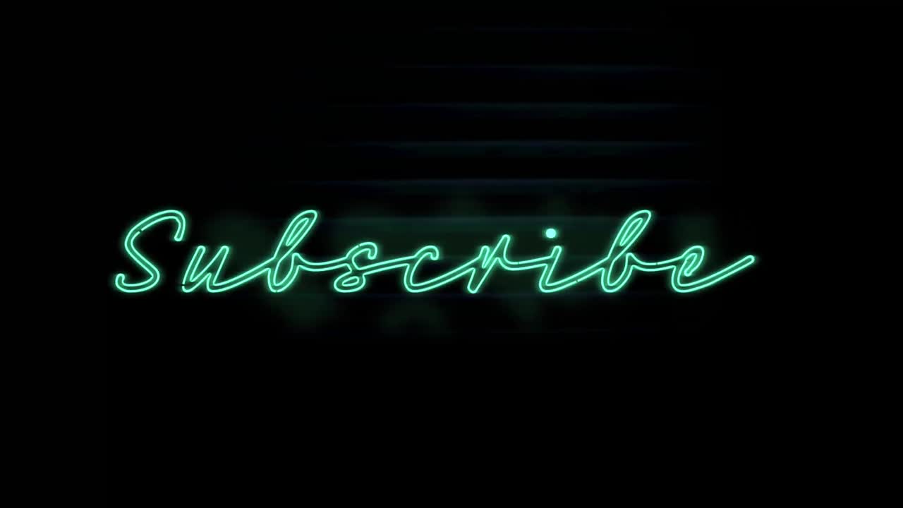 animación de neón suscribirse sobre fondo negro