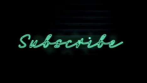 animación de neón suscribirse sobre fondo negro