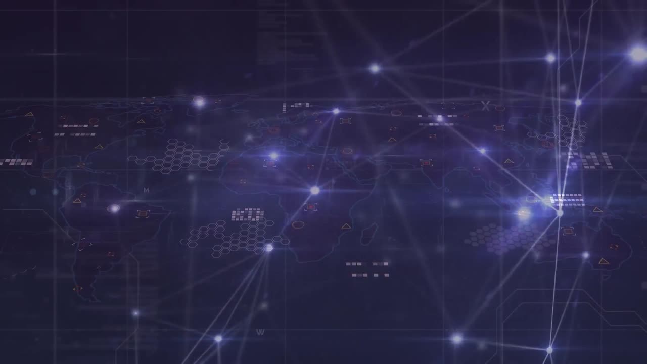 Animation of network of connections over data processing