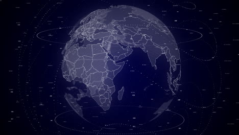digital globe rotating, zooming in on somalia country