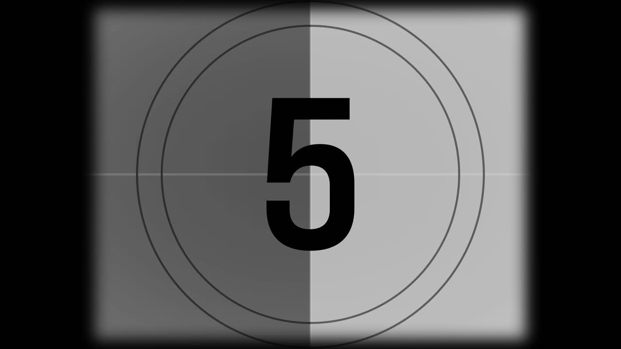 Classic Black and White Film Countdown from Ten to Zero