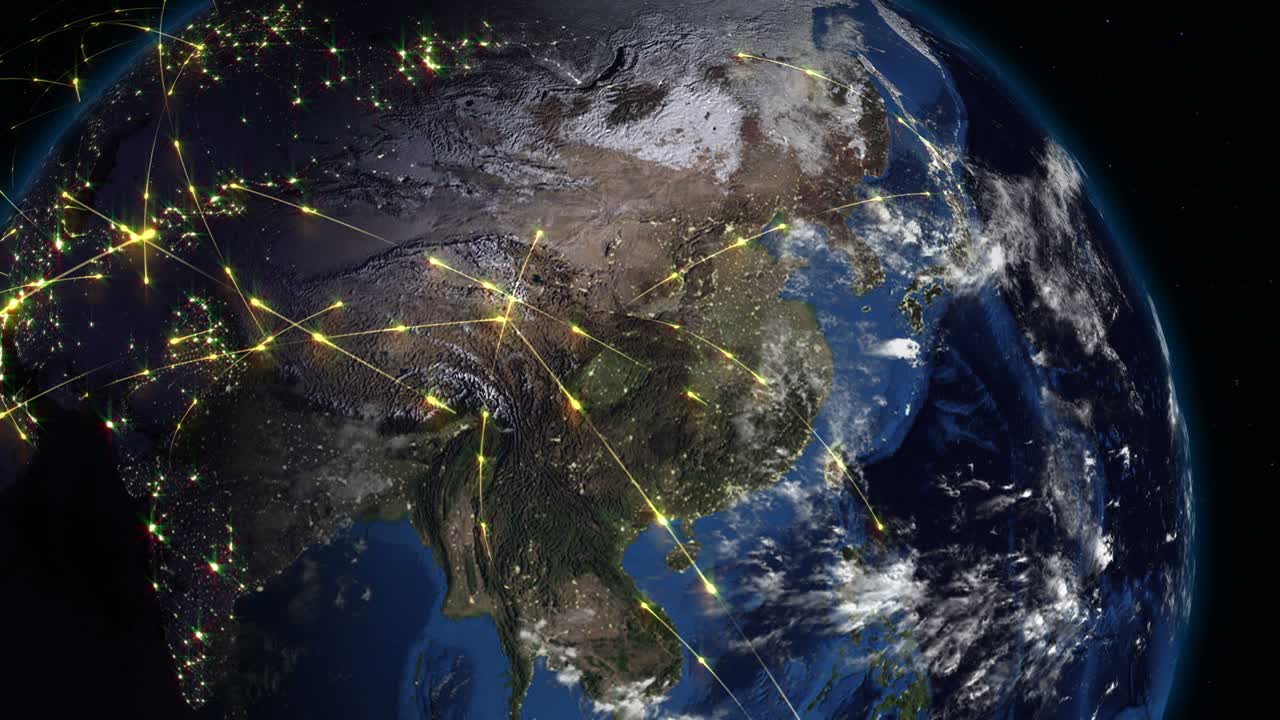 Abstract of world network, internet and global connection concept