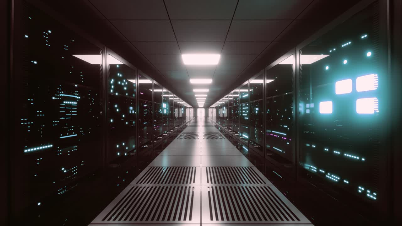 Futuristic Data Center Corridor
