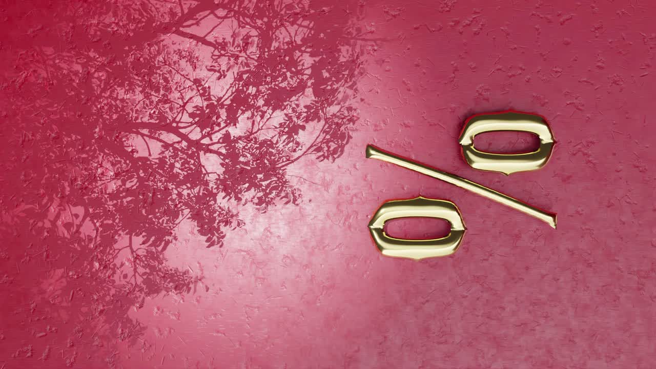 ⁇ 은 배경의 금 백분율 기호 복사 공간 수직 애니메이션