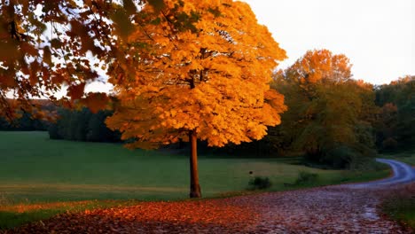 autumn colors on a country road