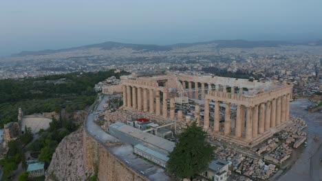 Antenne-Athen-Griechenland-Tempel-Alt-Zitadelle-Akropolis-Architektonisch-Historisch-Parthenon-Griechisch-Geschichte-Ruinen