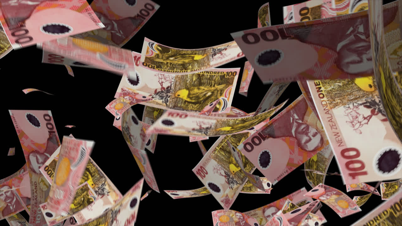 Falling New Zealand 100 Dollar Notes