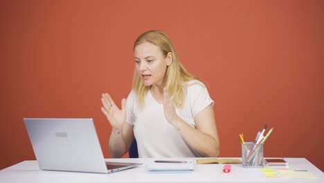 Woman-making-video-call-on-laptop.