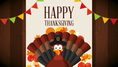 happy thanksgiving celebration with turkey