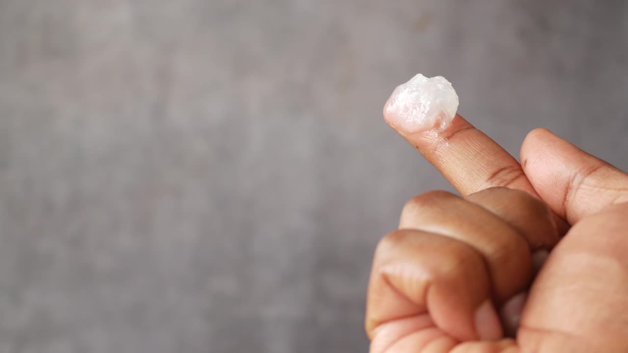 Cream or Ointment on Finger