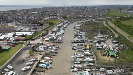 canvey island essex oyster creek  tide out aerial