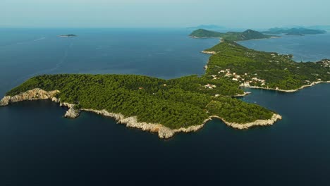 panoramic aerial view of kalamota, island kolocep, dubrovnik, croatia