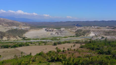 Aerial-View-of-Dominican-Republic-New-Dam-Over-River