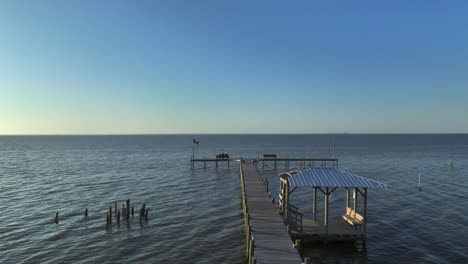 enjoying the sunset on a dock near the american legion