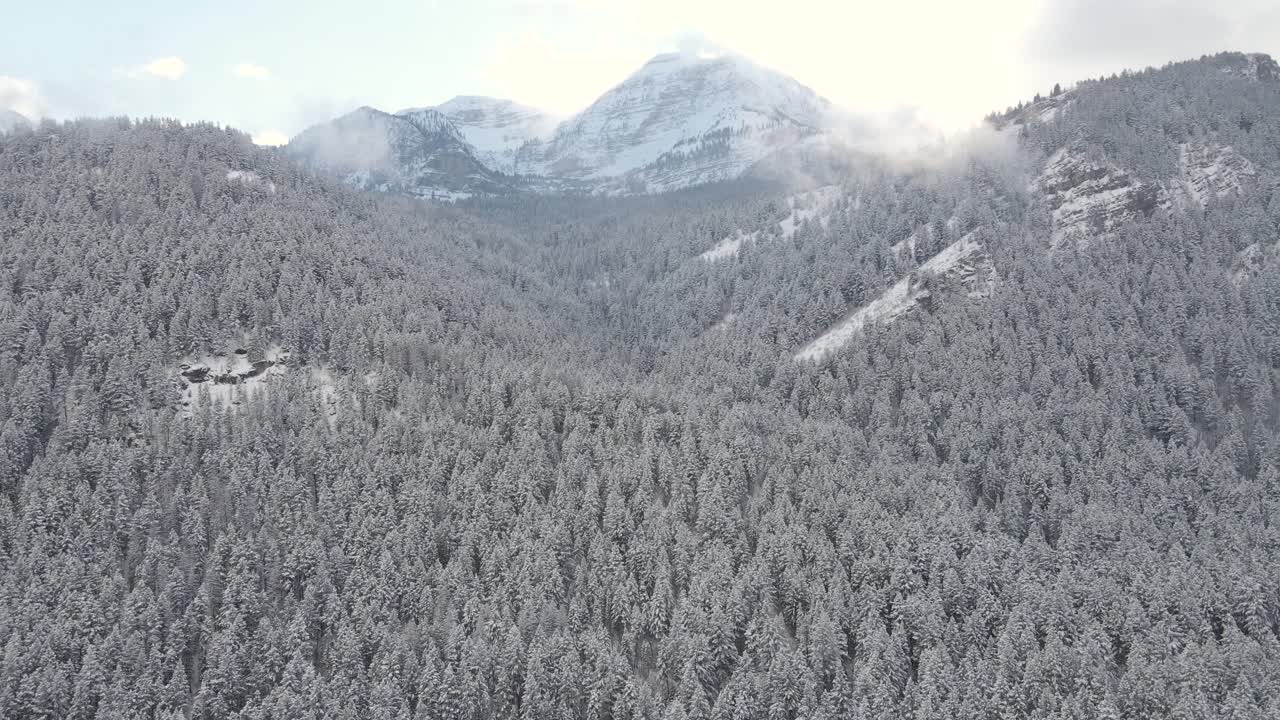 Snowcapped mountains of American Fork Canyon, Utah