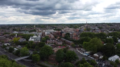 drone shot richmond city in south london