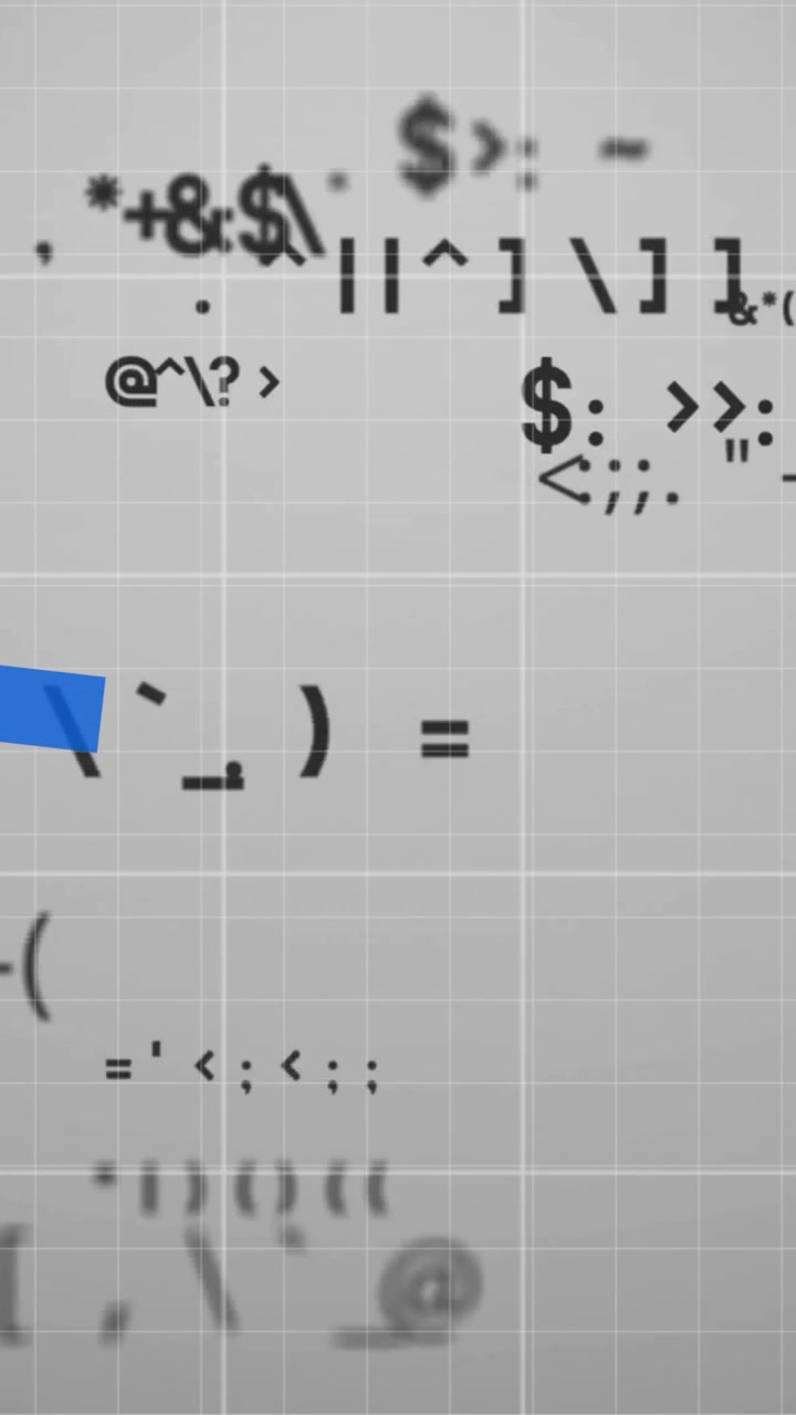 Animation of financial data processing over grid on grey background