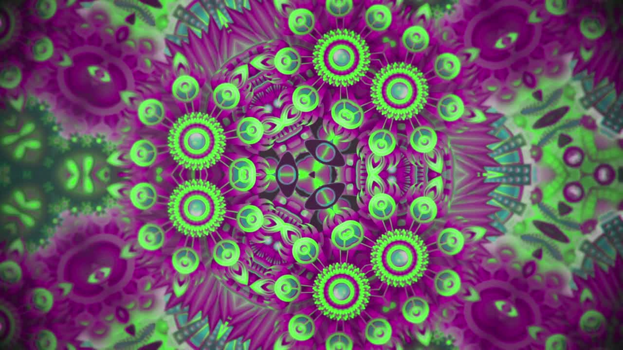 patrones de secuencia de caleidoscopio coloridos. fondo de gráficos de movimiento multicolores abstractos. hermoso ornamento brillante. bucle sin costuras