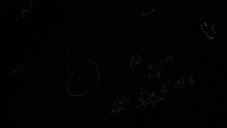 animation of mathematical equations on black background