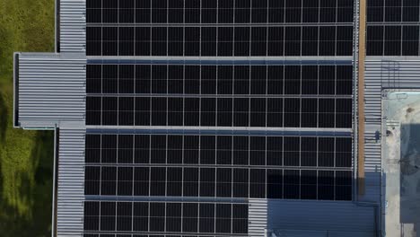 aerial view of solar panels on a rooftop