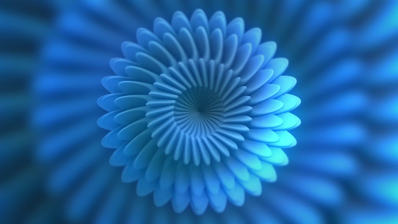 Abstract Blue 3D Flower Pattern
