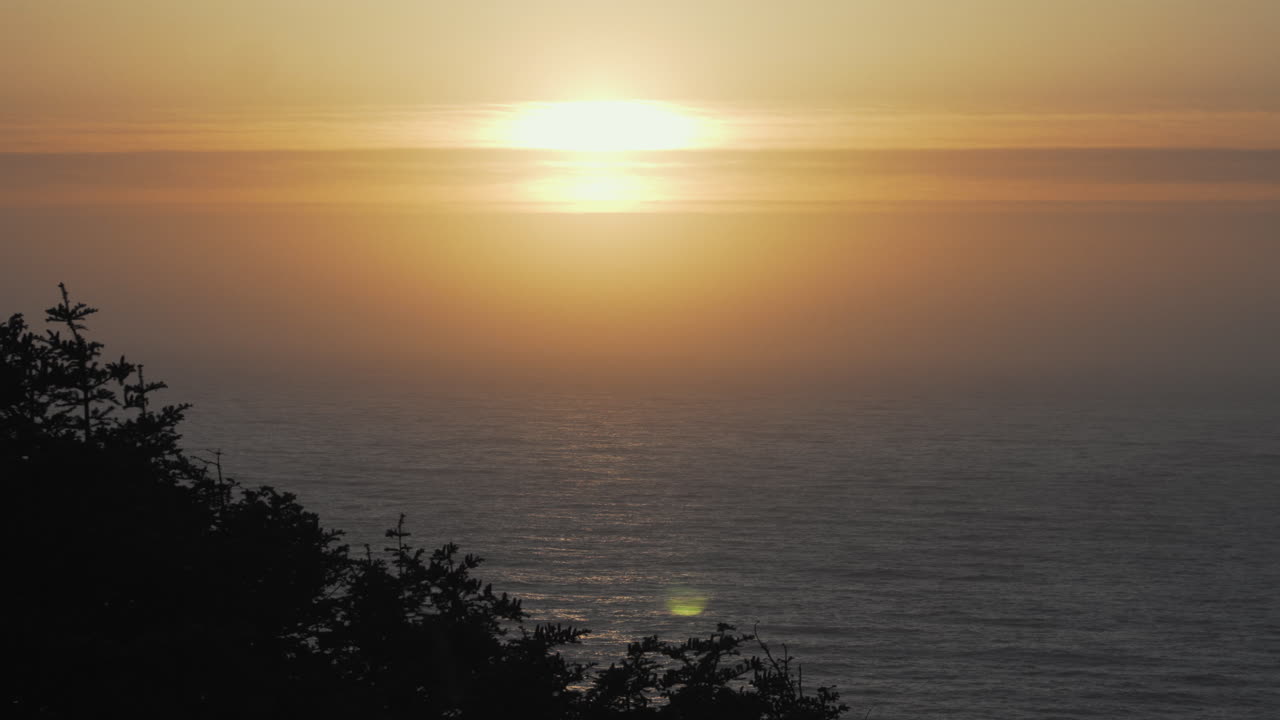 Sun setting on the horizon in California