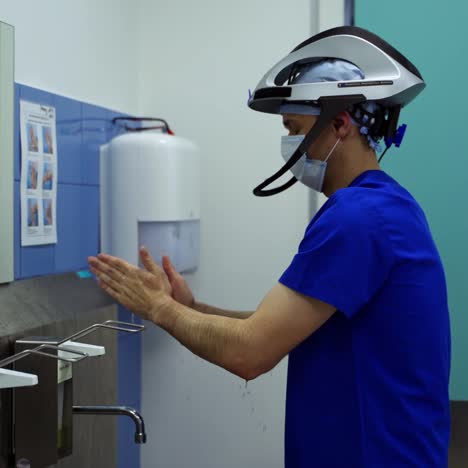 surgeon washing hands