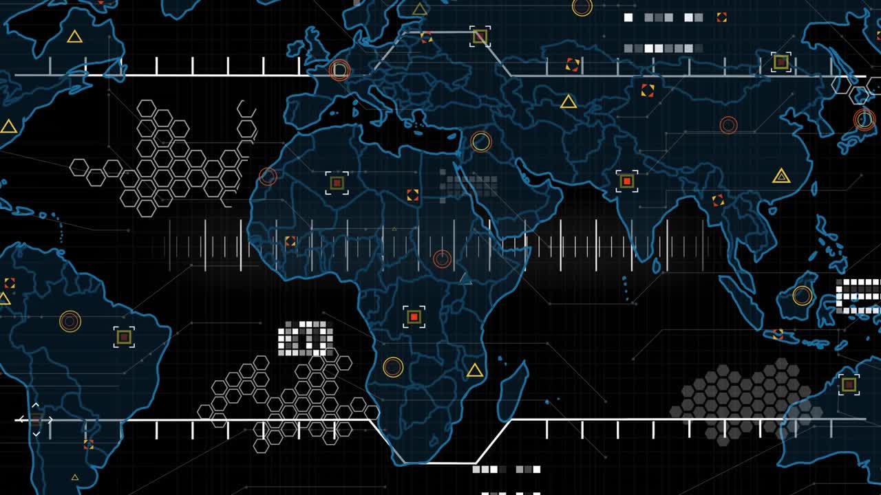 Animation of statistics and data processing over world map
