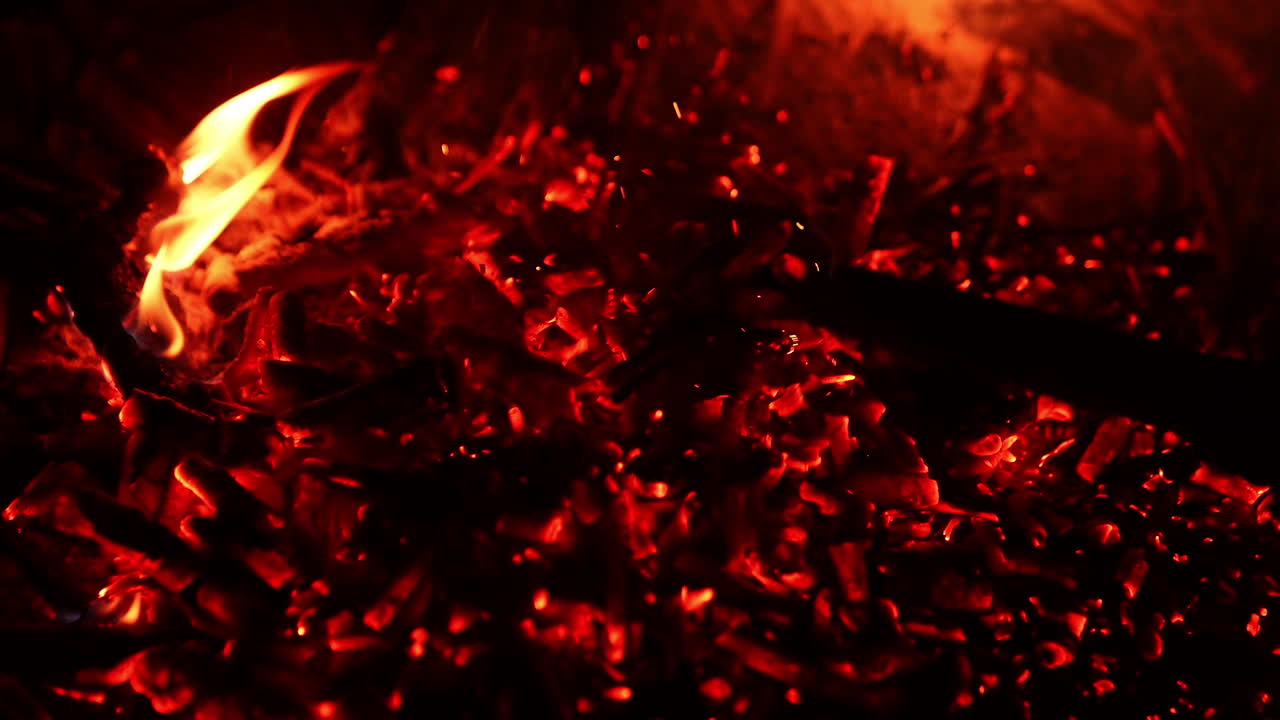 Fire and embers close-up